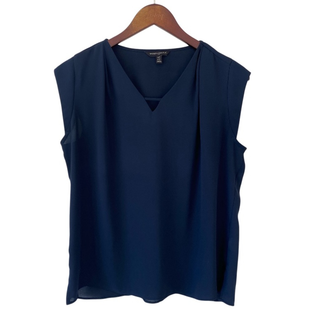 Banana Repbulic Navy Blouse | Petite Small | Professional | Office |